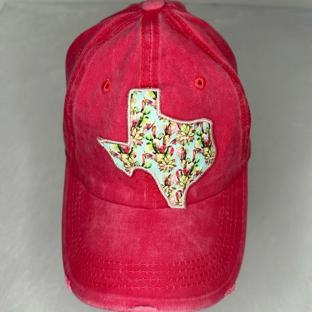 Texas Distressed Cap Cactus Print